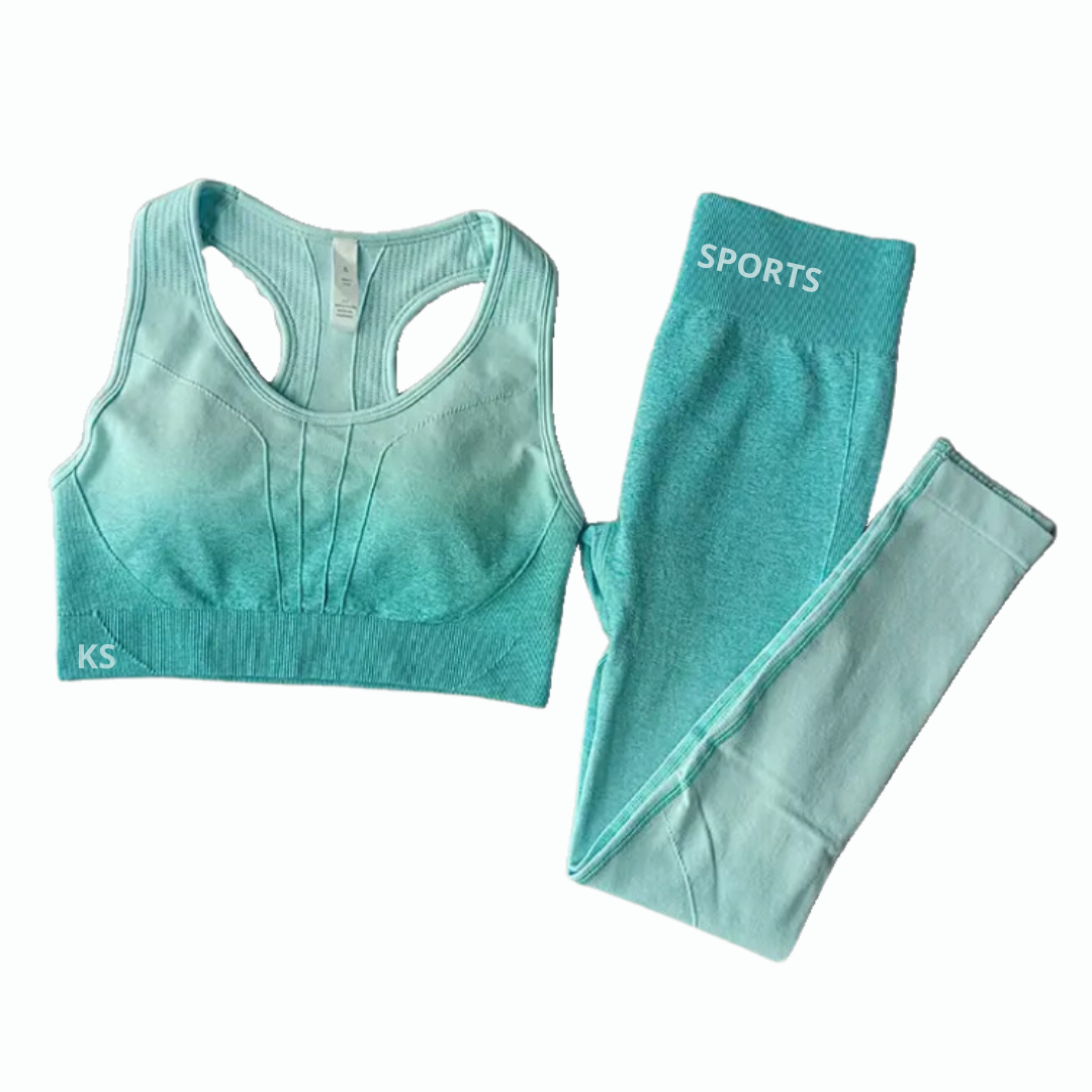 Conjunto deportivo seamless ombre -Azul cielo