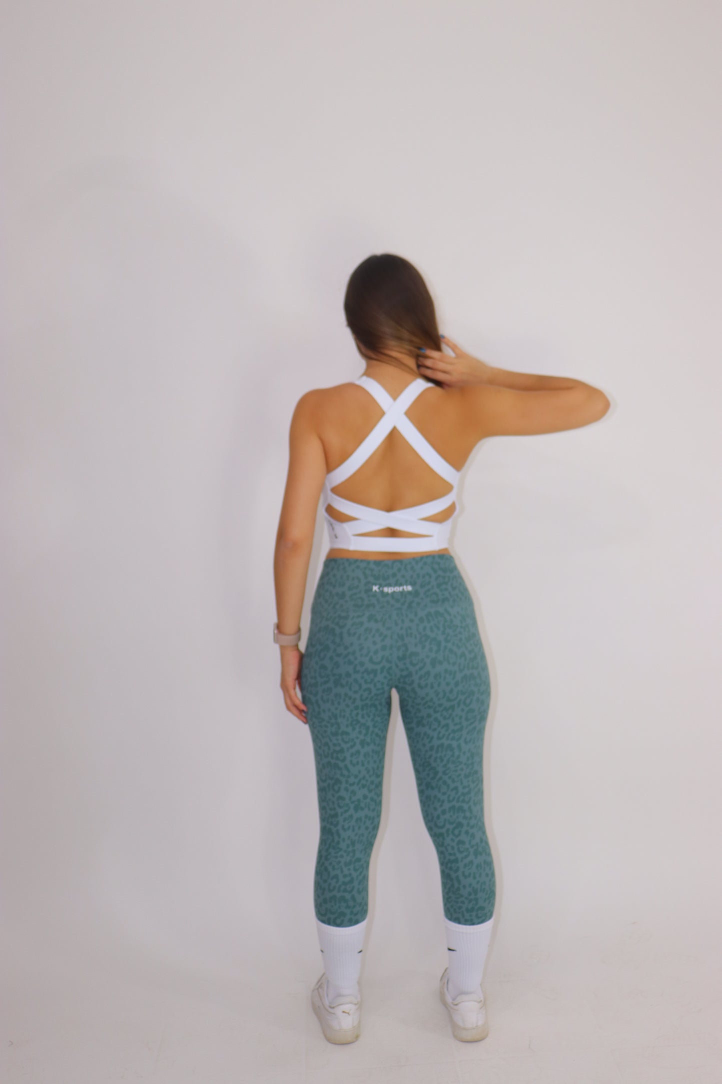 Leggins yoga animal print green