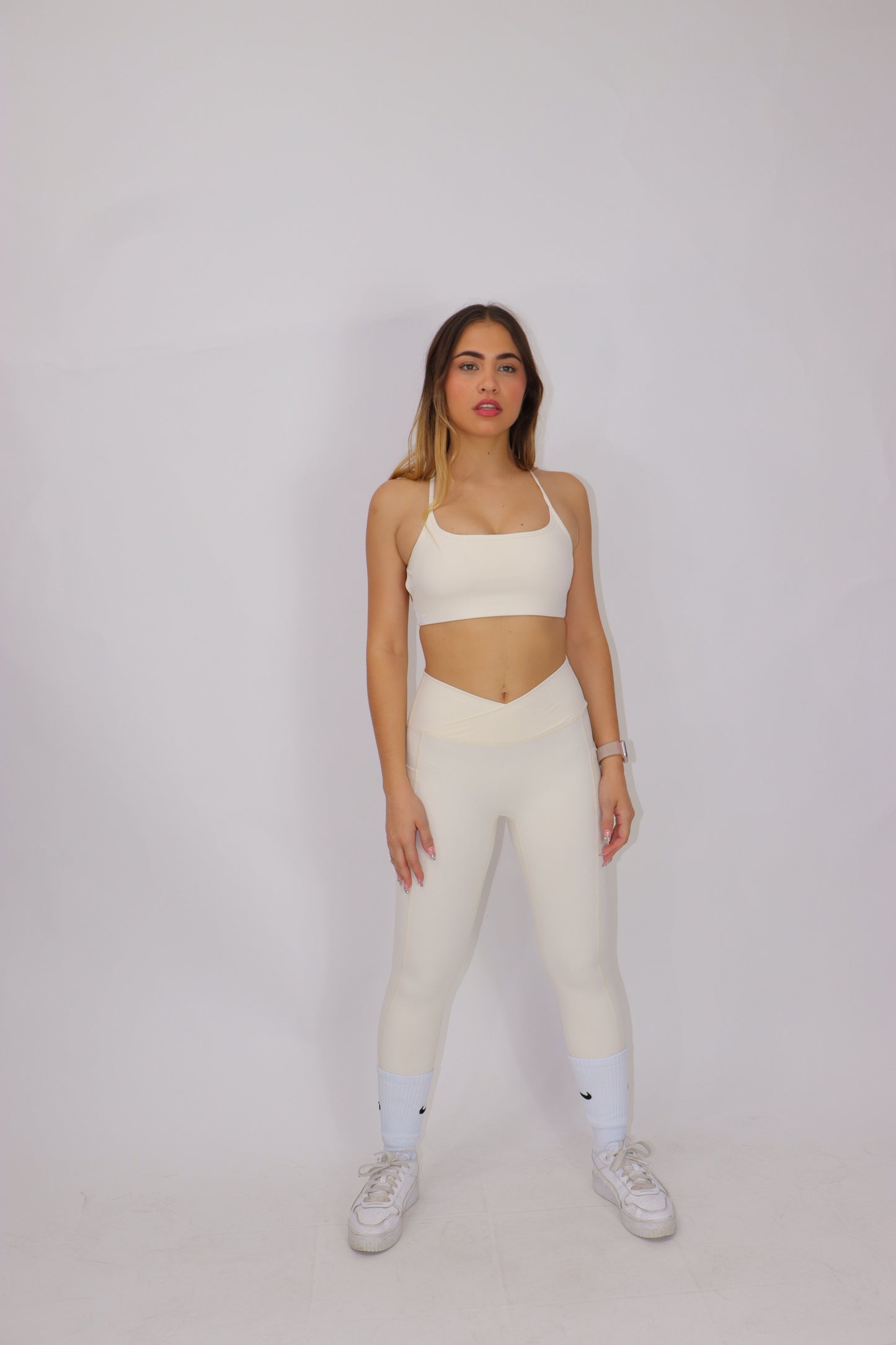 Amelia Set top & Leggins - Crema