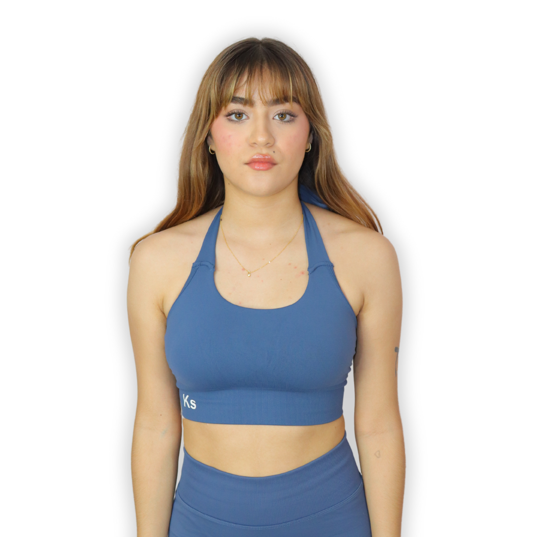 URANUS top Halter seamless - GRIS azulado