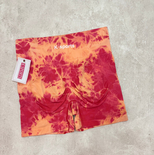 Short Tie-Dye con sombreados triple enfoque- Frambuesa