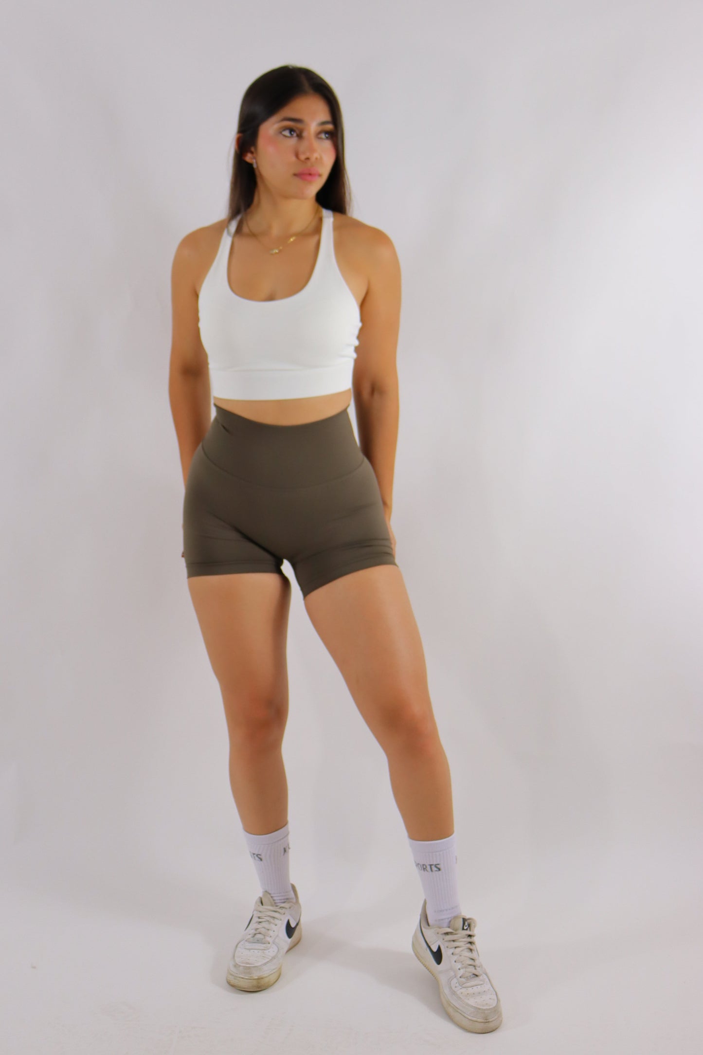 Shorts Seamless peach - Verde olivo