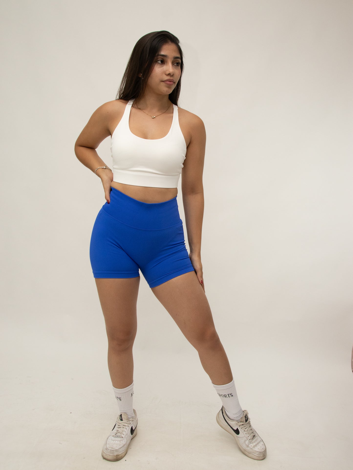 Shorts Seamless peach - Azul electrico