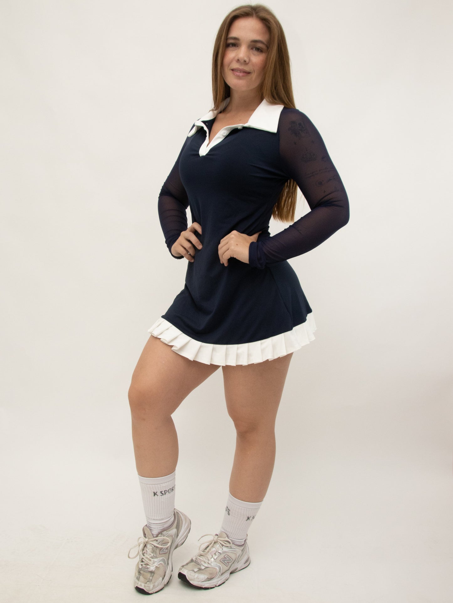 vestido Neck polo dress - Marino