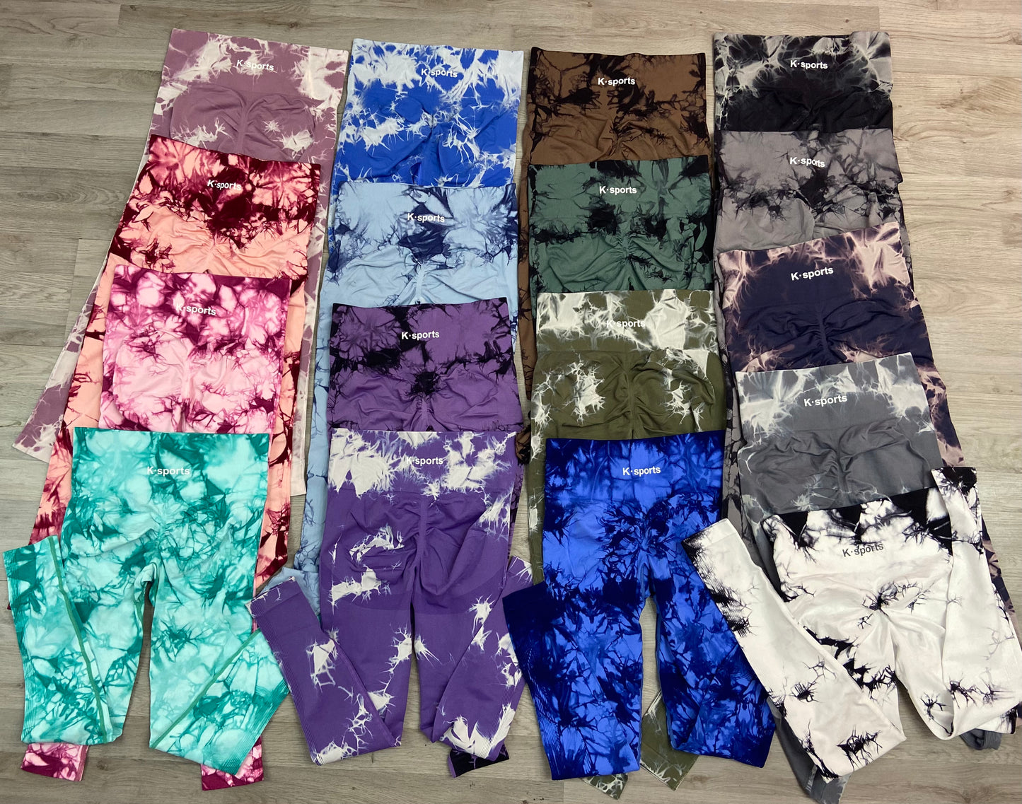 Leggins tie - Dye Seamless push up- pink Fluorescente