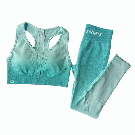 Conjunto deportivo seamless ombre -Azul  cielo