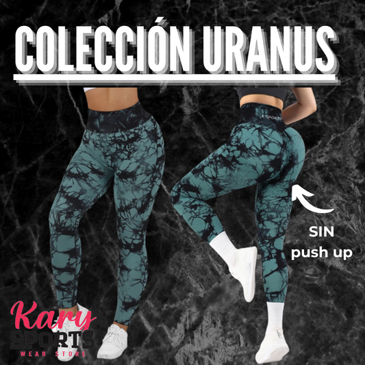 URANUS Leggins Tie-Dye VERDE AQUA SIN PUSH UP