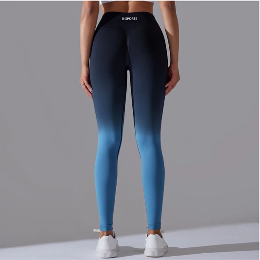 Leggins Colors Con push up - Azul con negro