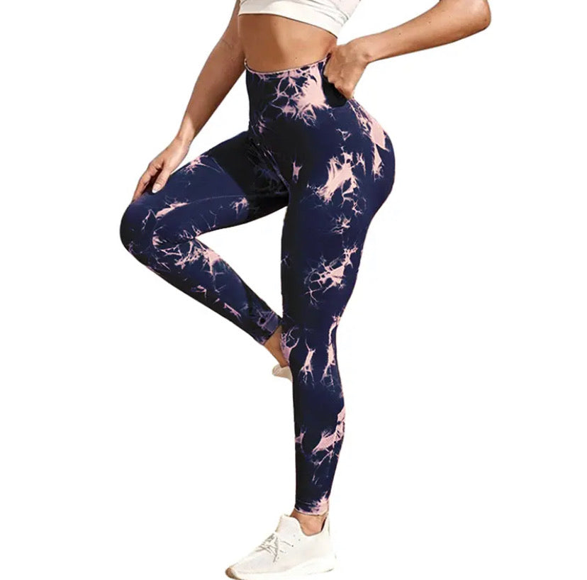 Leggins tie - Dye Seamless pus up - Dark Purple