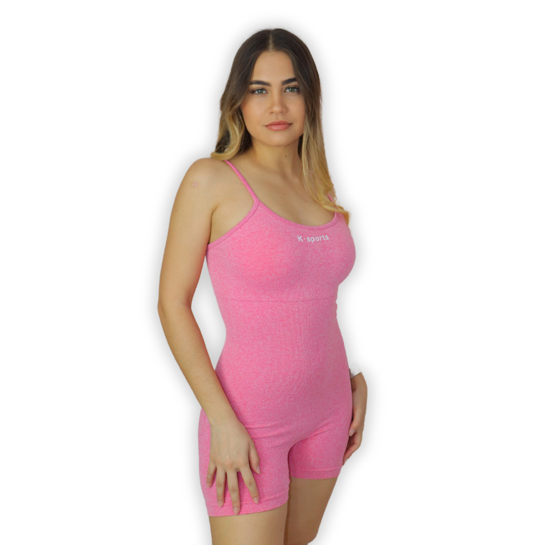 Jumsuit body shorts seamless - Rosa intenso