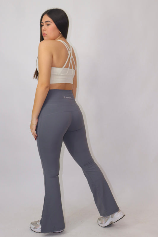 Leggins flare split- gris