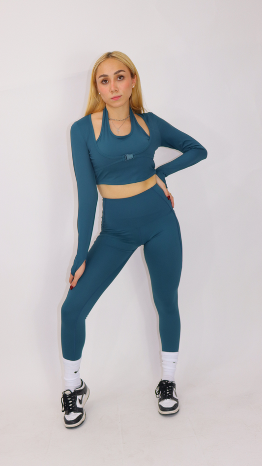 LEGGINS LU - YOGA FLEX - PETROLEO