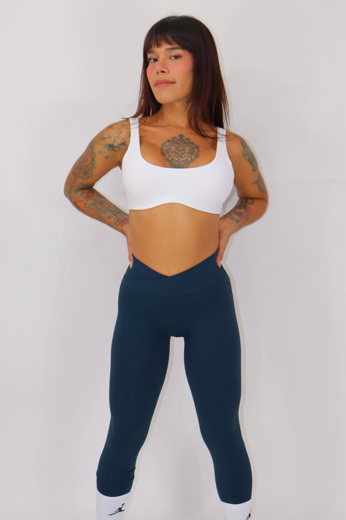 NOVA Leggins Seamless corte V - verde botella