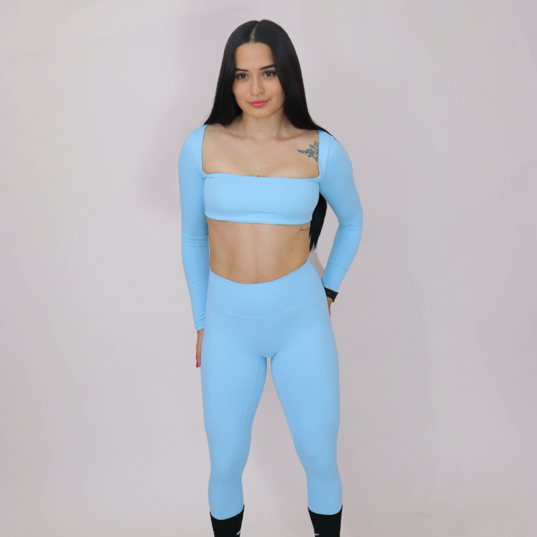 Set conjunto power Leggins y blusa- power Blue