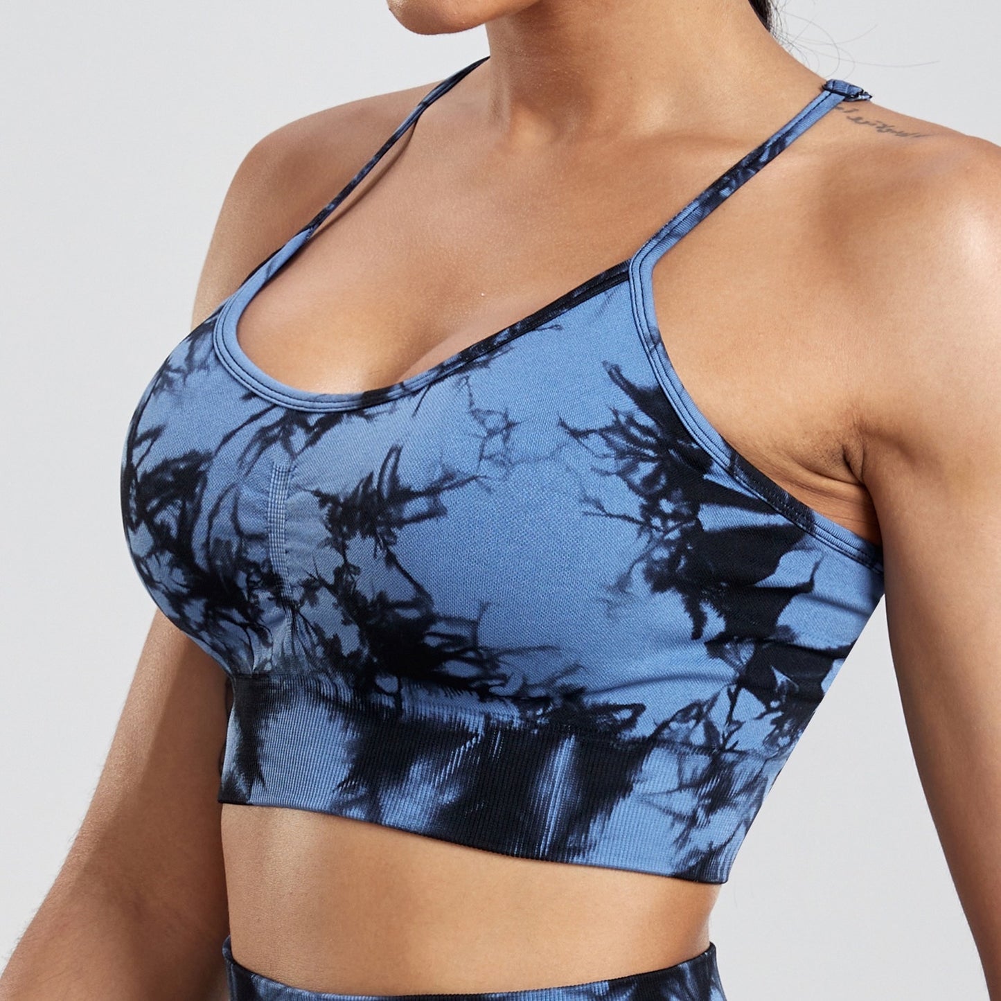 Top Seamless Tie - Dye Azul Eléctrico