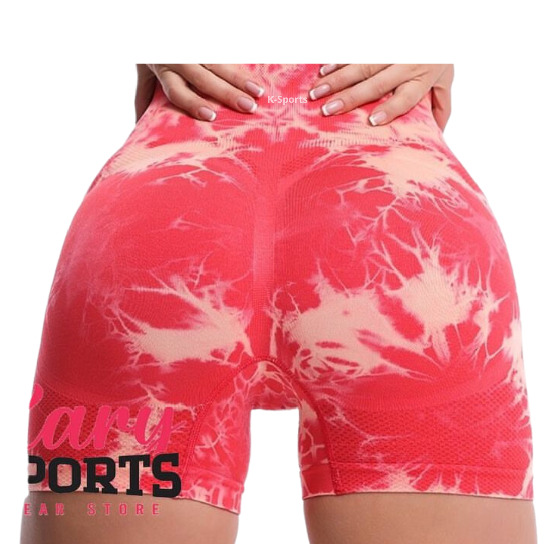 Short Tie-Dye con sombreados triple enfoque- Frambuesa