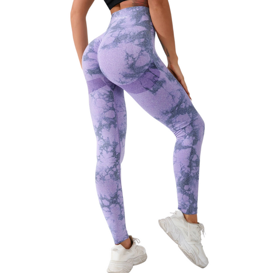 Seamless Short Tye -Dye O leggins Tie-Dye