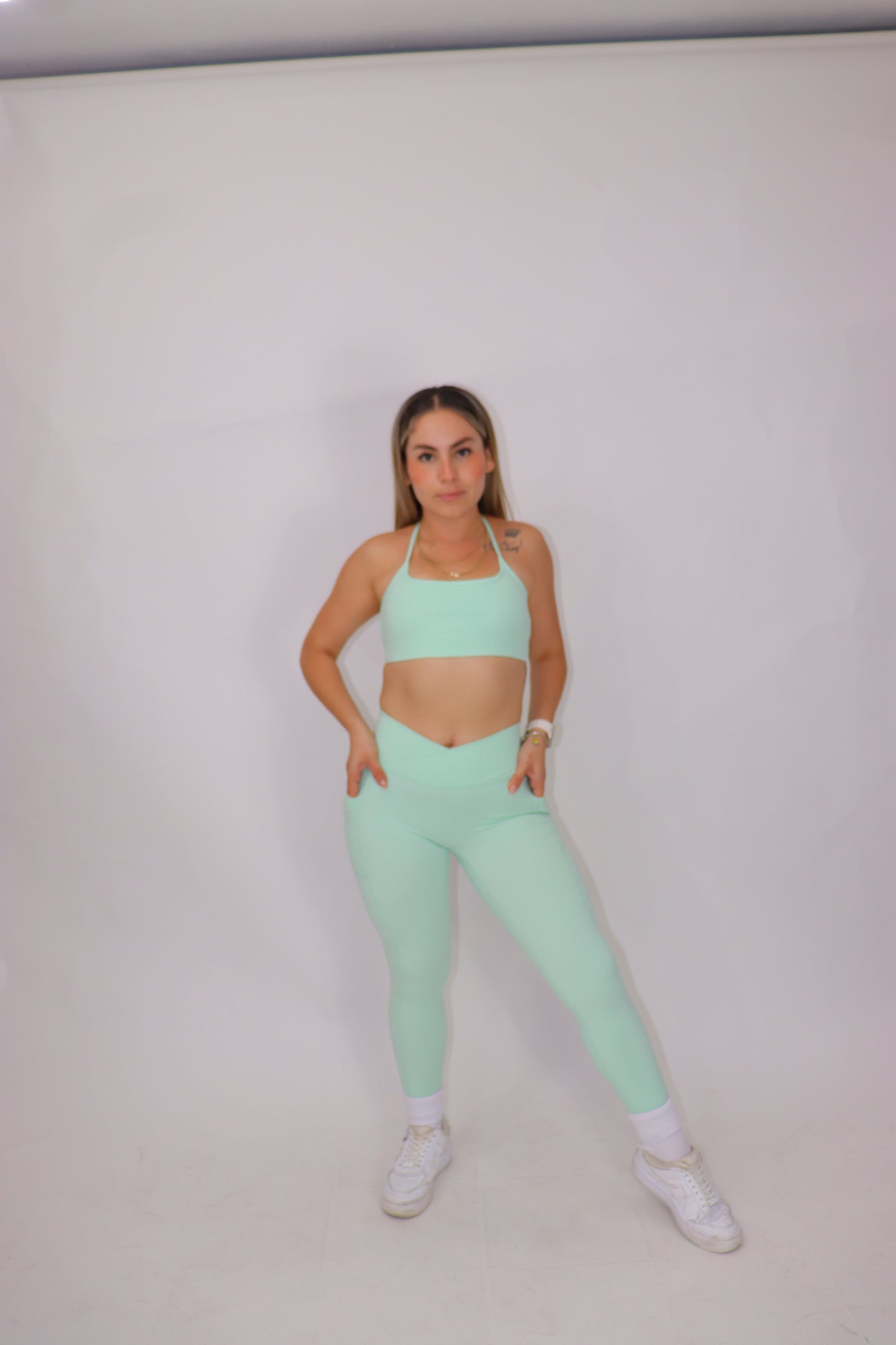 Amelia Set top & Leggins  -  Menta