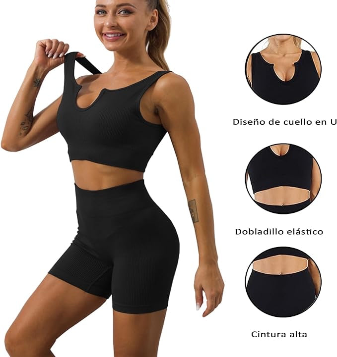 SET SEAMLESS BIKER - Rosa