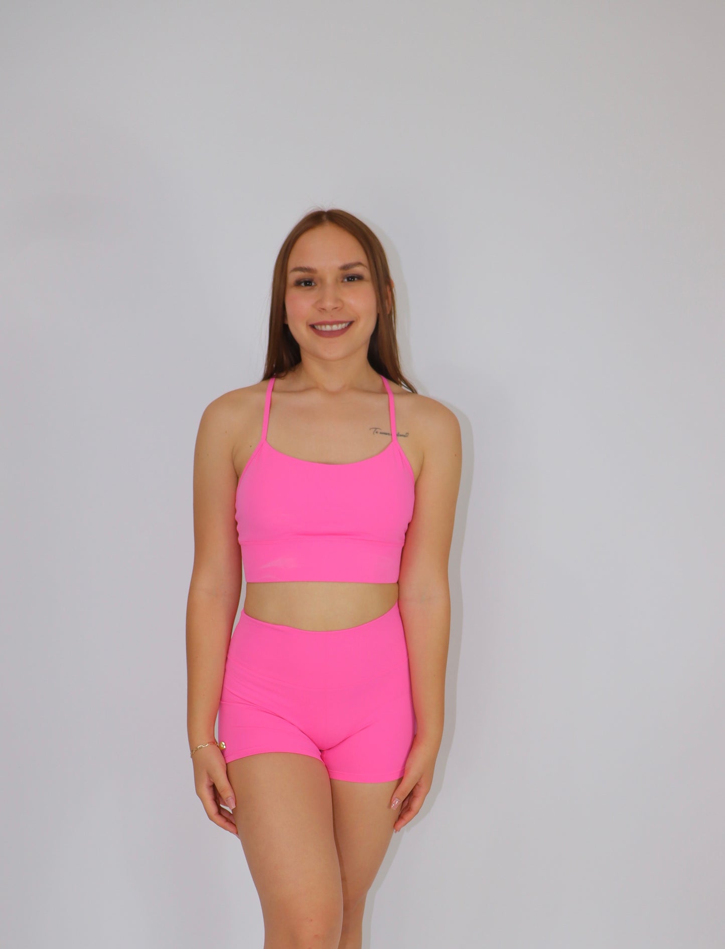 SET FLOW TOP Y SHORT - baby Pink