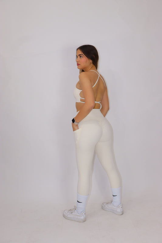 Amelia Set top & Leggins  -  Crema