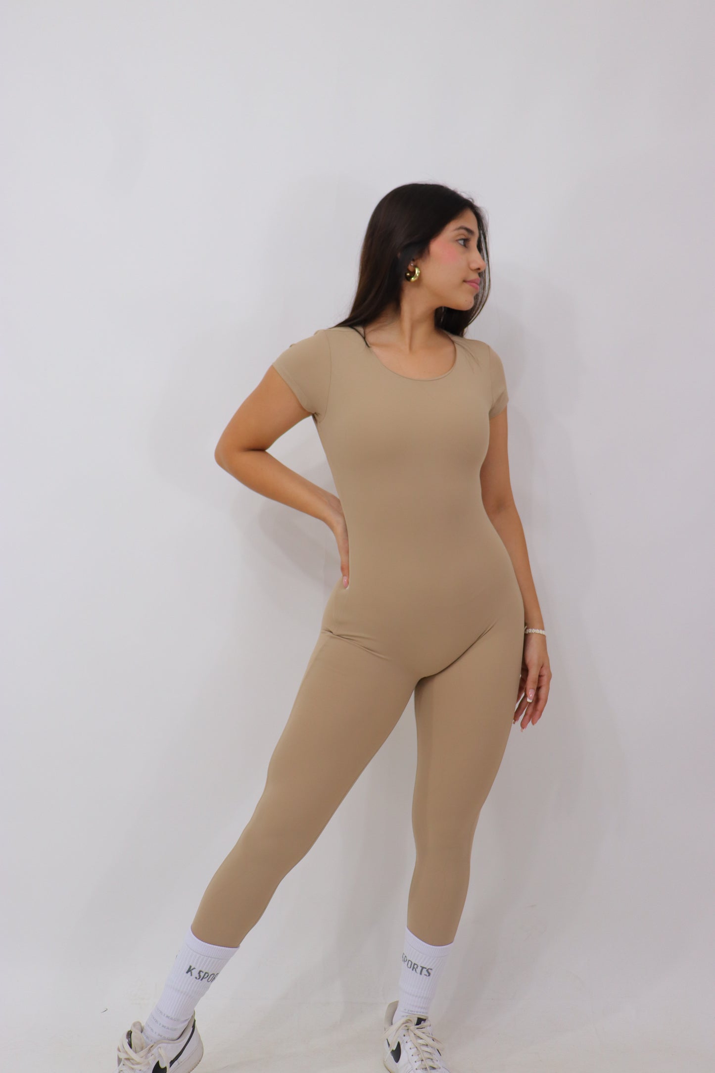 ALL LONG JUMPSUIT - NUDE TAN