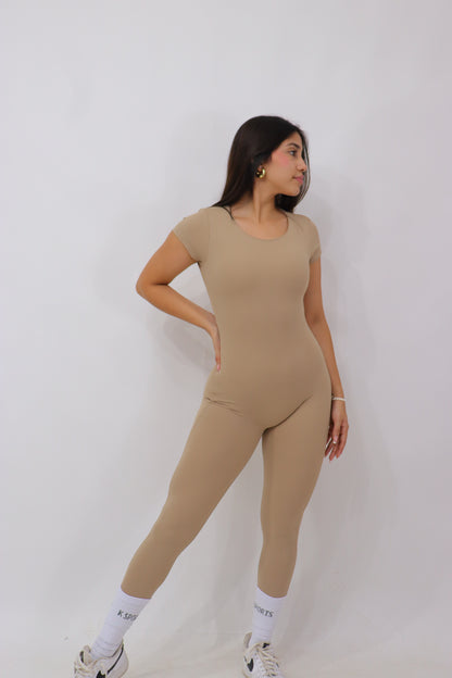 ALL LONG JUMPSUIT - NUDE TAN