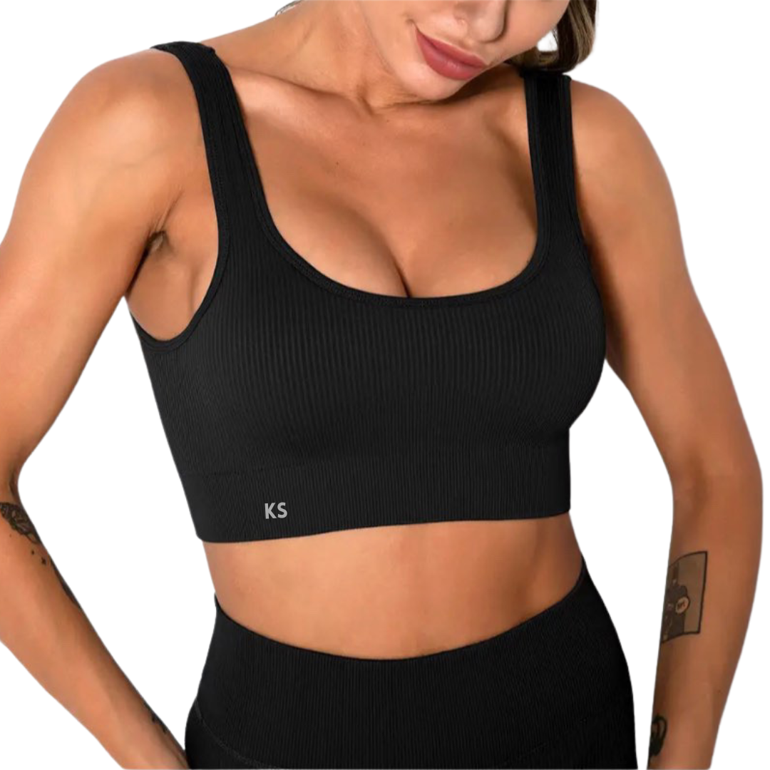 TOP ACANALADO SUPER GRUESO SEAMLESS-Negro