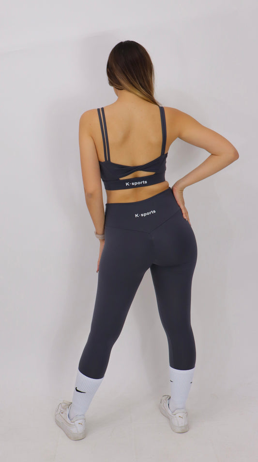 ACTIVEWEAR YOGA SET CON PUSH UP- Gris