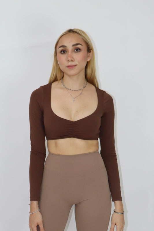 Top Deportivo Manga Larga MILA -Brown