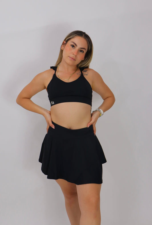 Conjunto Lotus  FALDA y TOP - NEGRO