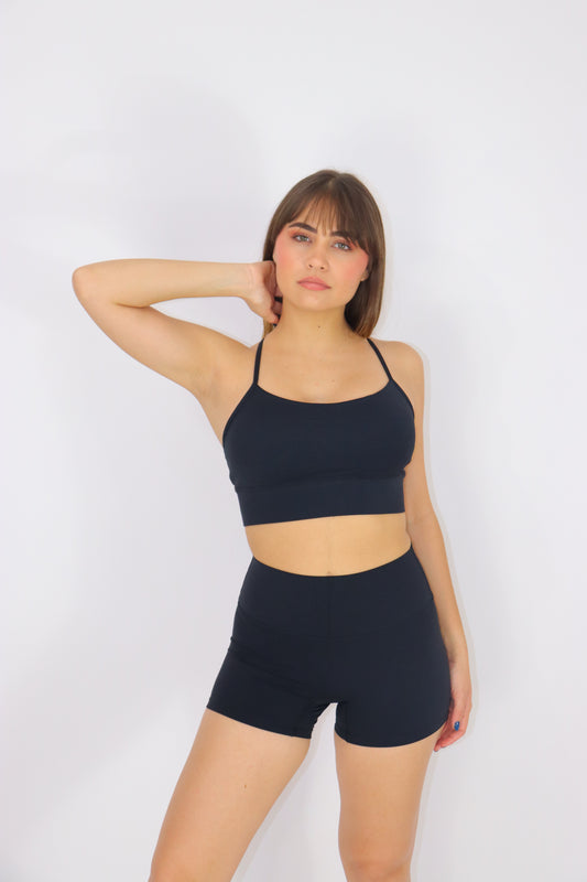 SET FLOW TOP Y SHORT - Black