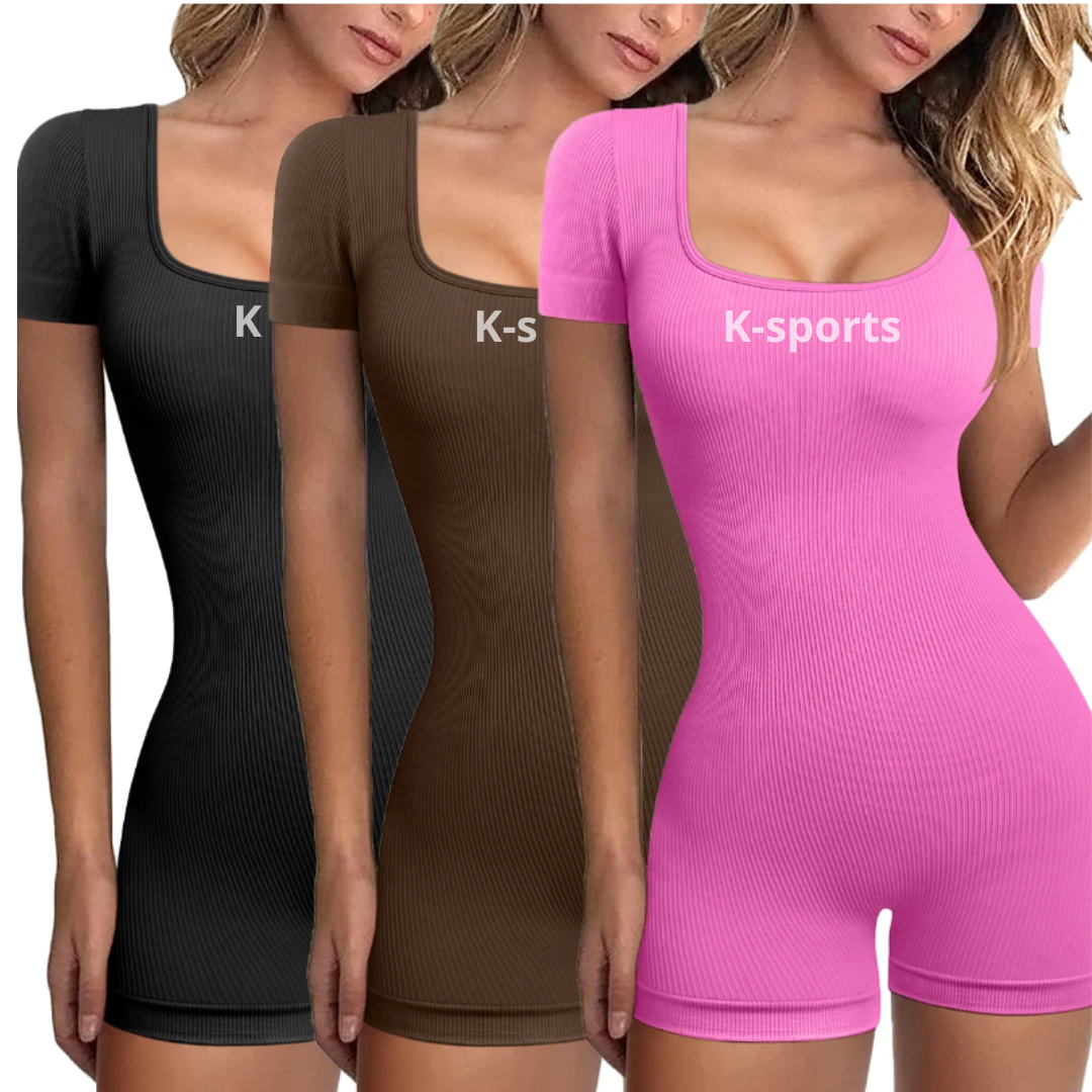 Body Enterizo seamless acanalado - Rosa