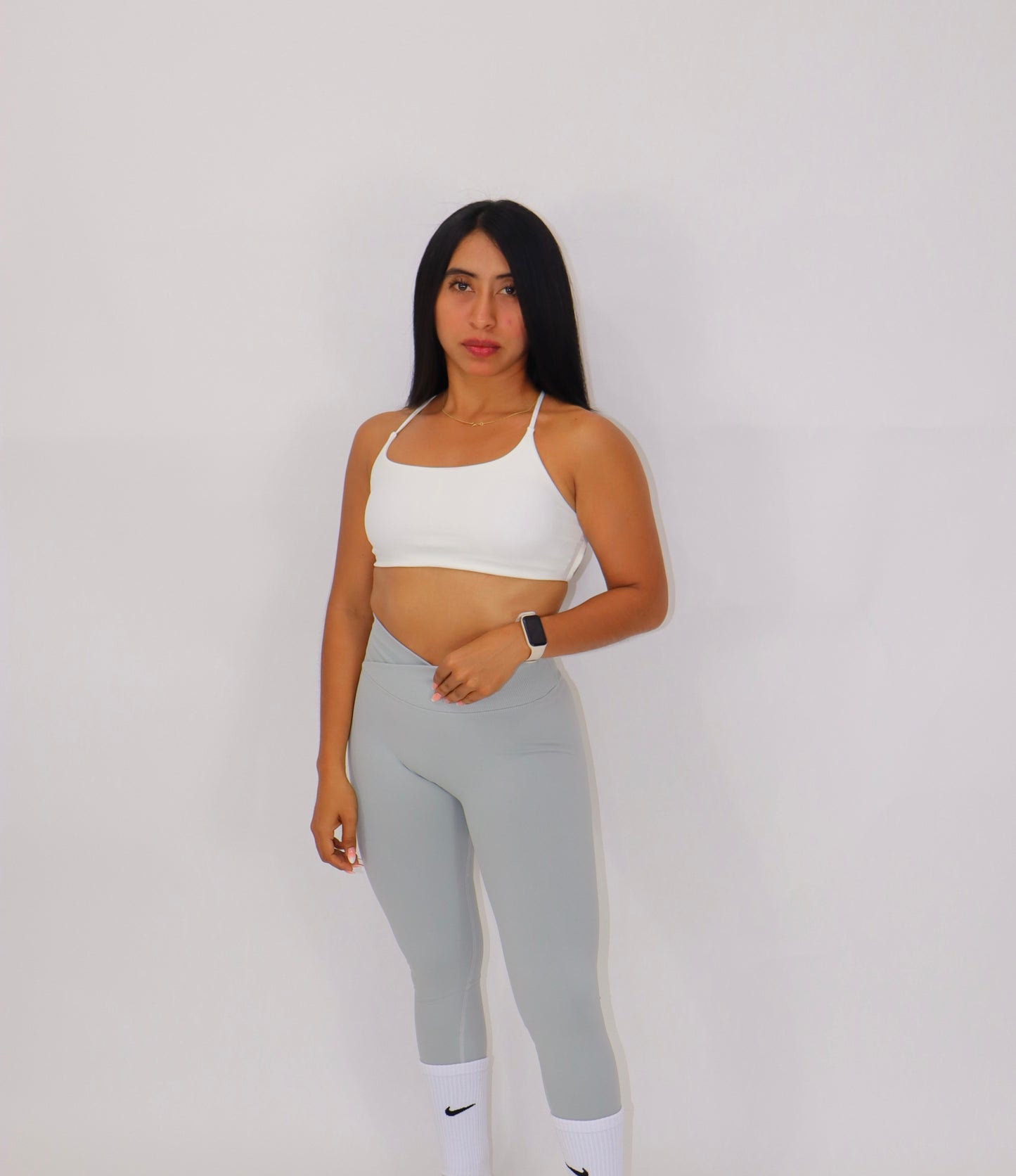 NOVA Leggins Seamless corte V - gris perla