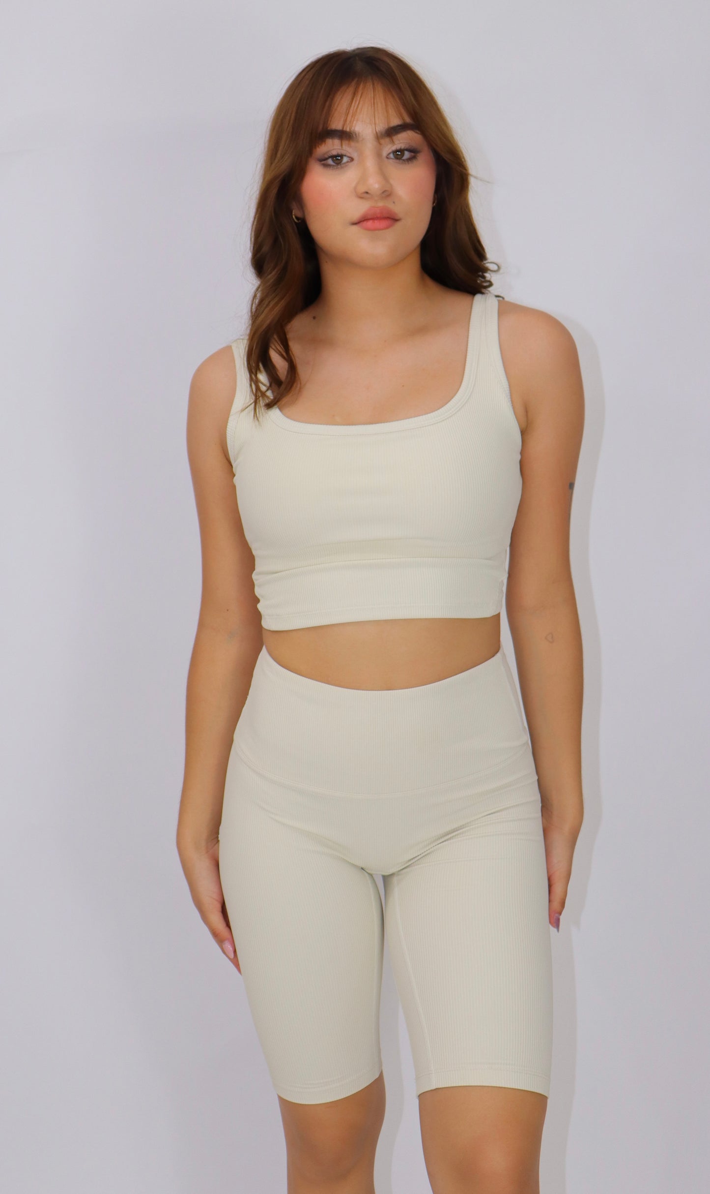 ACTIVEWEAR SET BIKER ( top + short) -CREAM