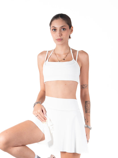 Ruffled falda short