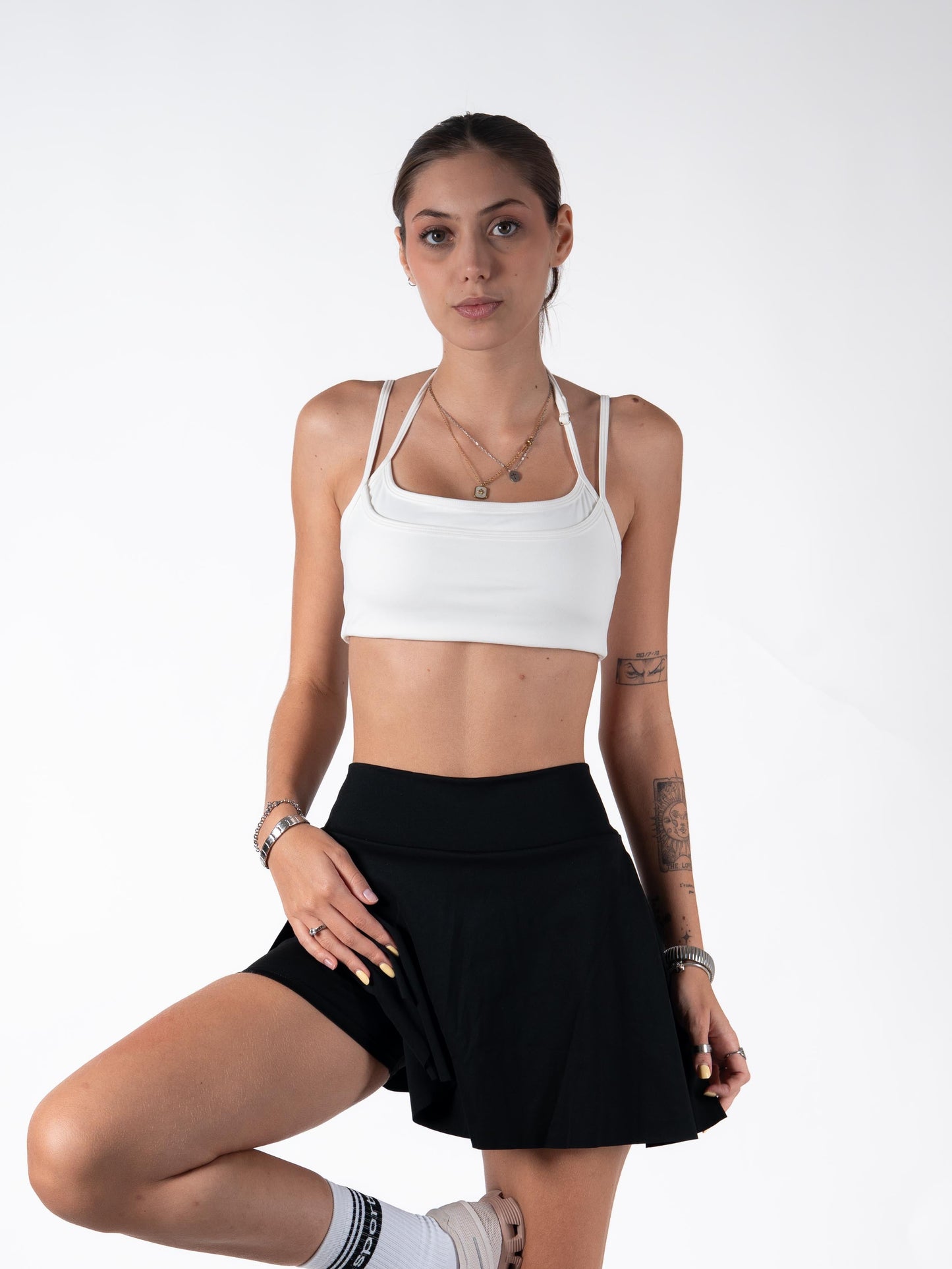 Ruffled falda short