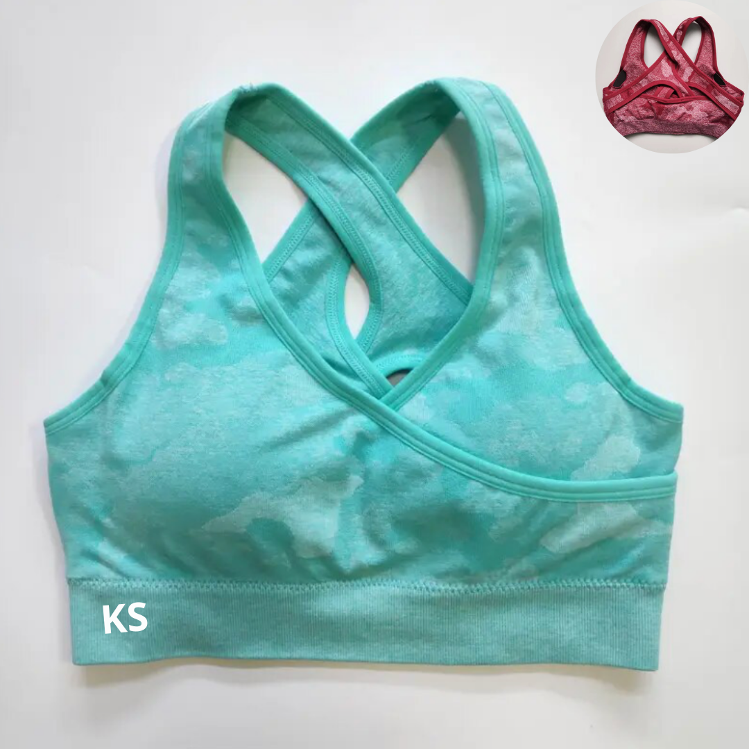 Top deportivo de alto impacto colección Camo -Aqua