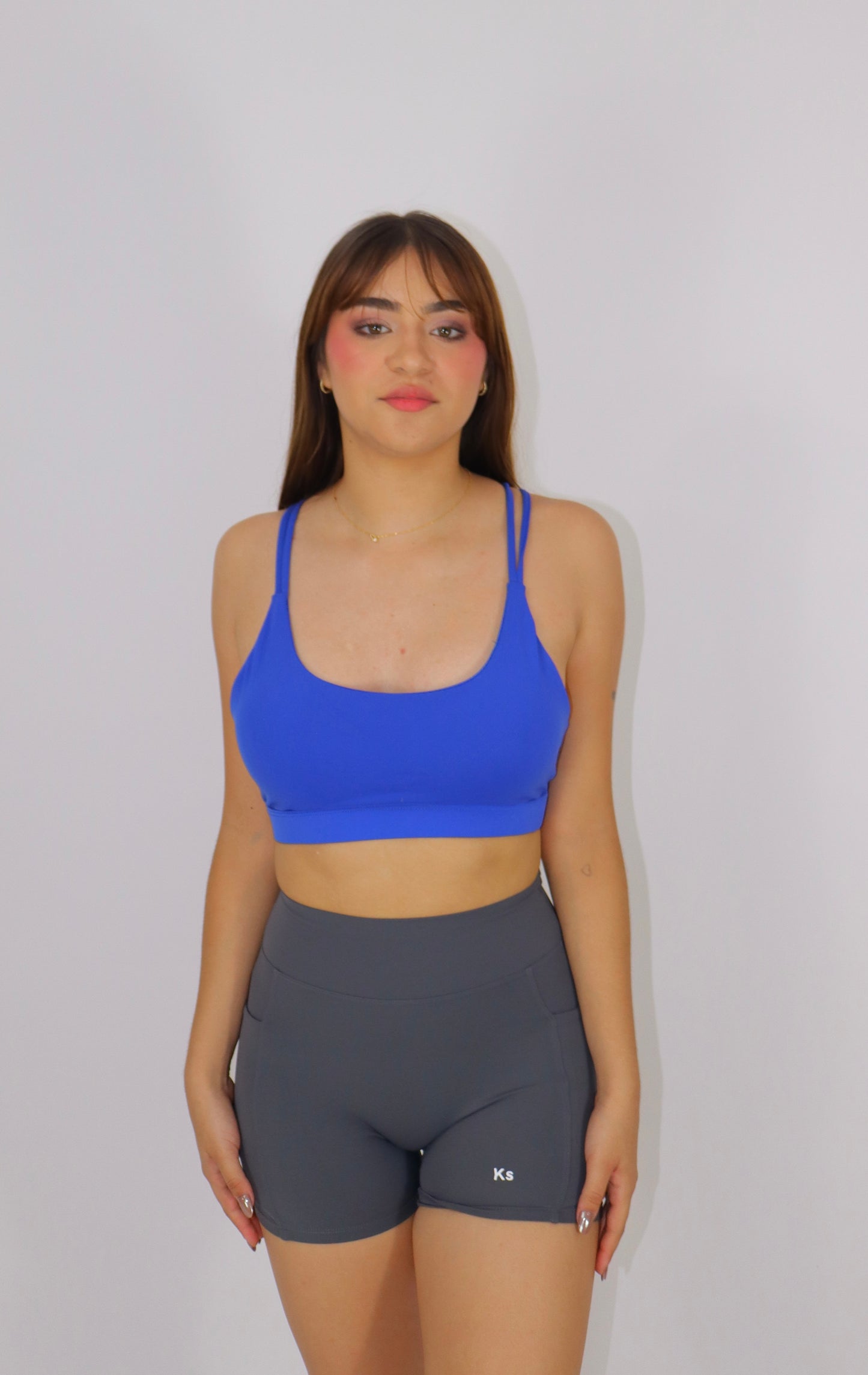 ACTIVEWEAR Top Deportivo al estilo Lulu- Azul eléctrico