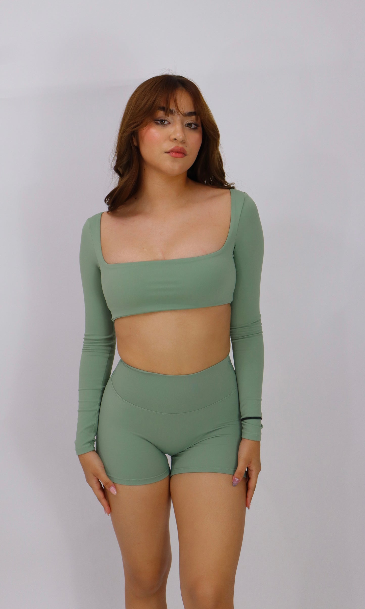 Set conjunto power shorts y blusa - power verde