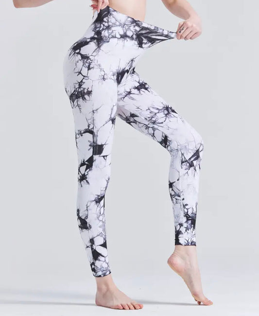 Leggins tie - Dye Seamless Push up - white