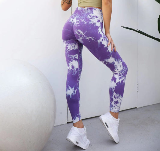 Leggins tie - Dye Seamless push up - Lavander