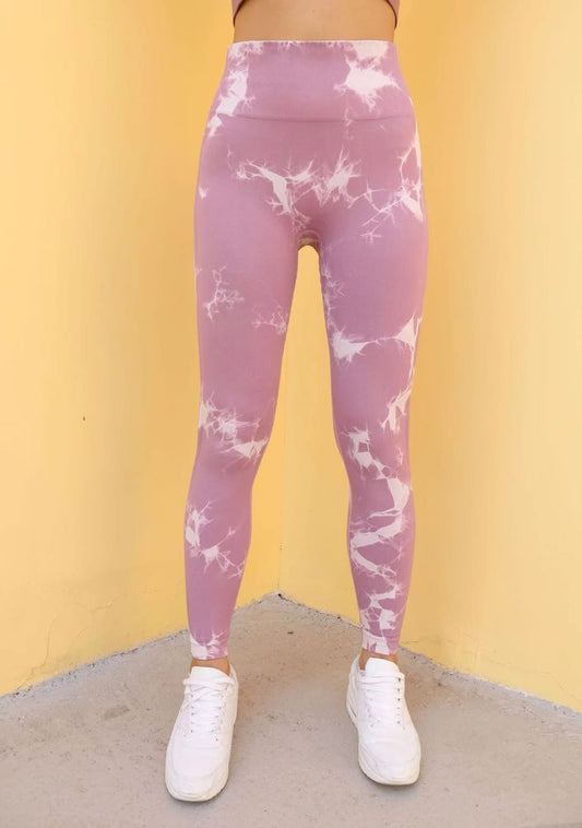 Leggins tie - Dye Seamless push up - pink