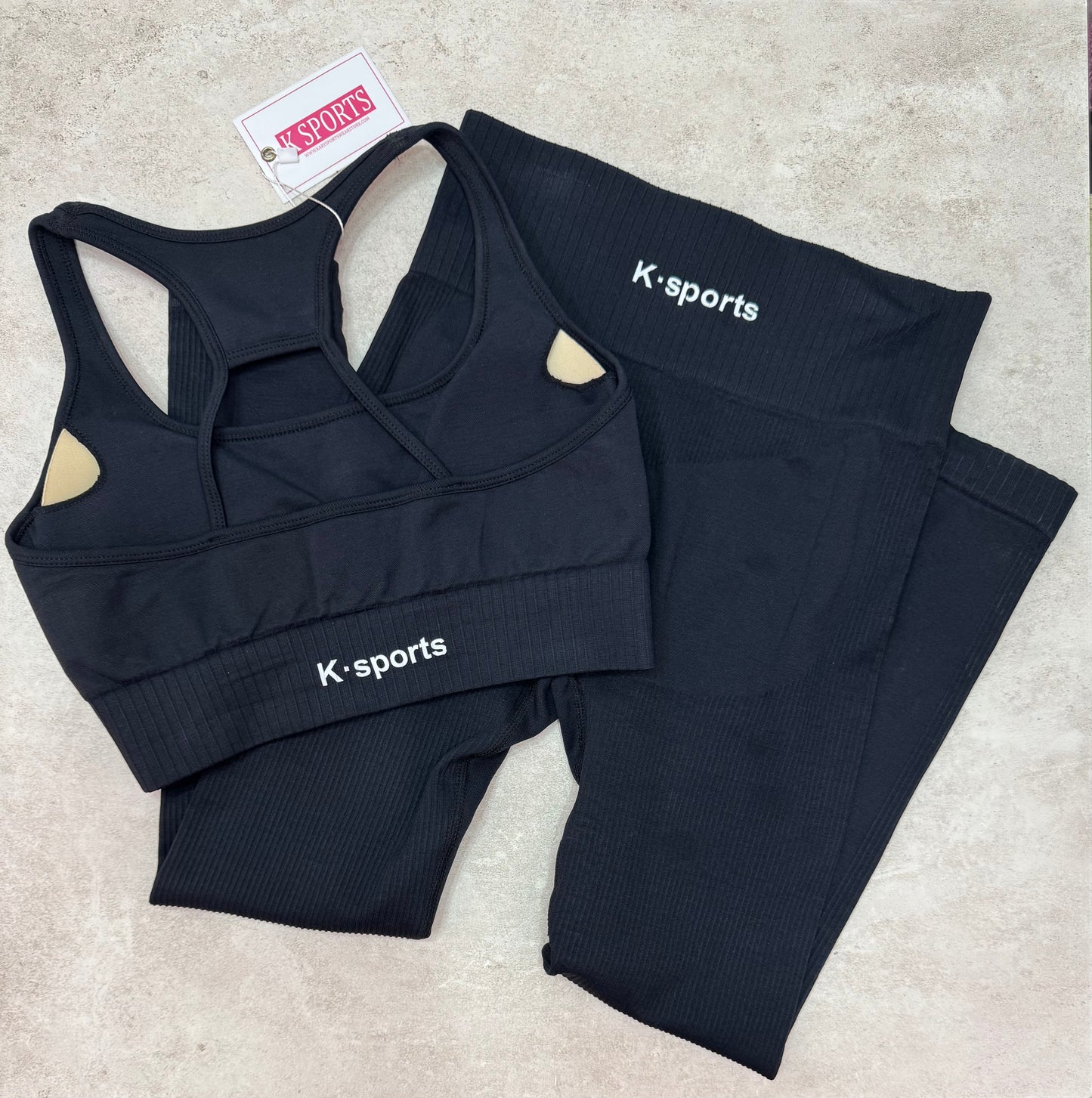 Conjunto set seamless Top + Leggins - BLACK