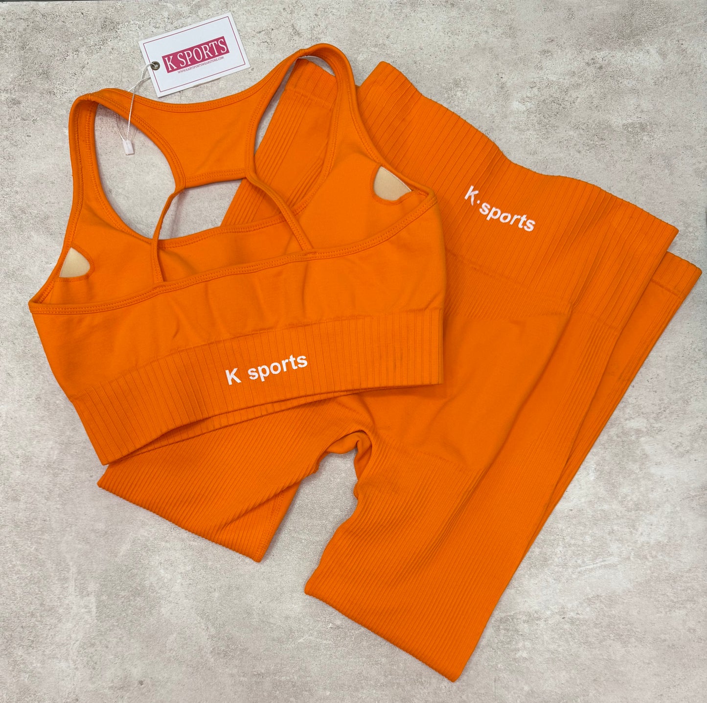 Conjunto set seamless Top + Leggins - ORANGE
