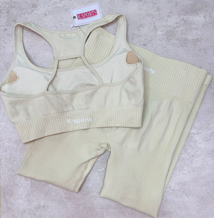 Conjunto set seamless Top + Leggins - vainilla
