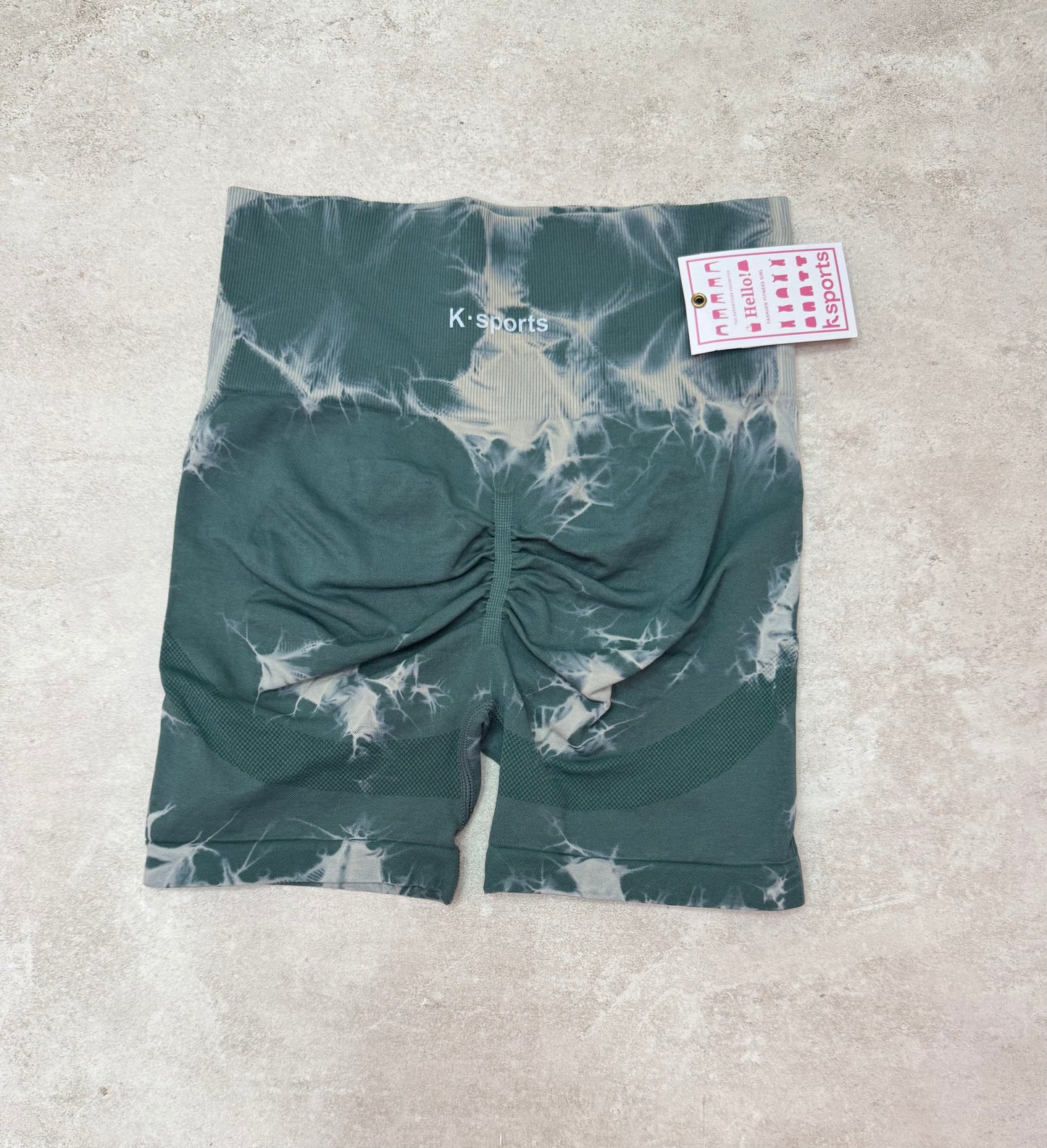 Short biker Seamless con tie Dye- Verde