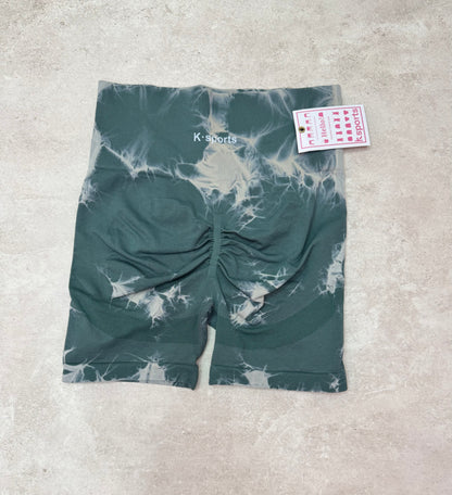 Short biker Seamless con tie Dye- Verde