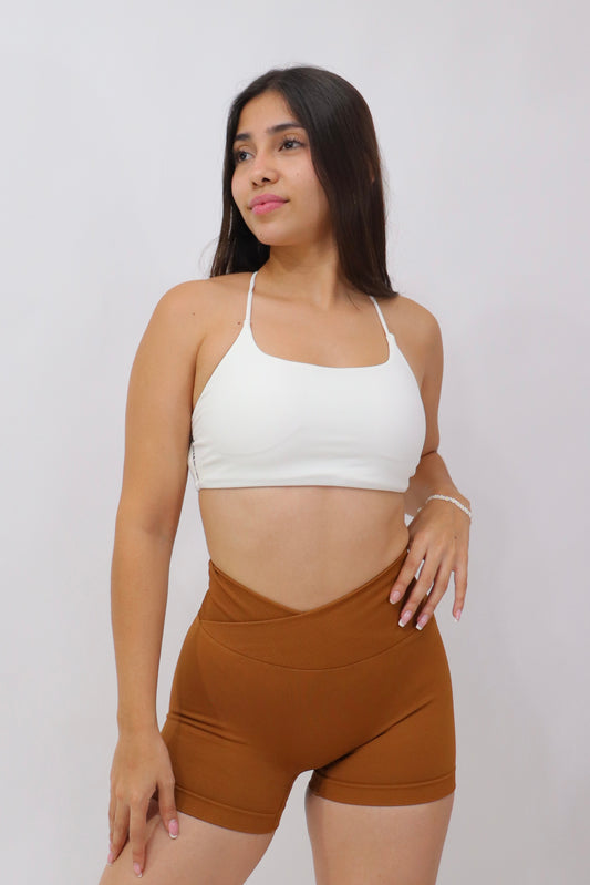 NOVA shorts Seamless corte V - cafe terracorta