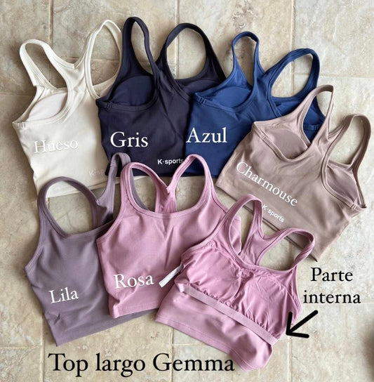 ACTIVEWEAR TOP LARGO -GEMMA - HUESO